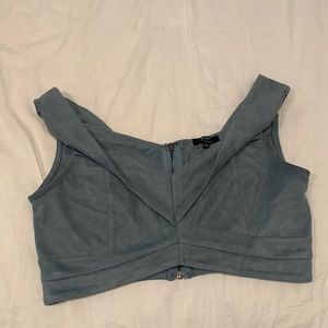 Cropped Suede off the shoulder top
